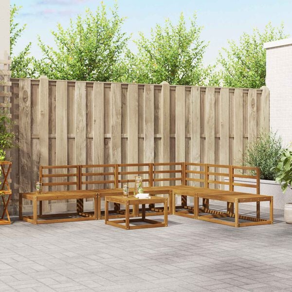 vidaXL Sofa sett 7 Stk Naturlig Solid akasietre