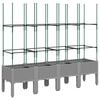 vidaXL Plantekasse med espalier lysegr&aring; 160x40x142,5 cm PP