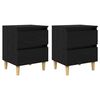 vidaXL Sengskap 2 pcs Svart Eik 40 x 35 x 50 cm Konstruert tre