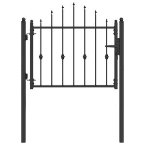 vidaXL Gjerdeport ASTEN 100 x 75 cm Metall Svart L&aring;sbar
