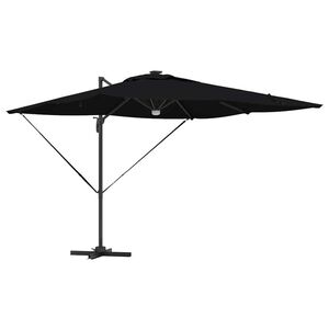 vidaXL Roma parasol Svart 286 x 285 x 270 cm Aluminium og polyester