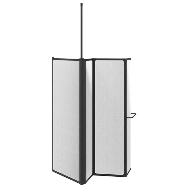 vidaXL Dusjvegg Annet Svart 120 x 70 x 137 cm Aluminium