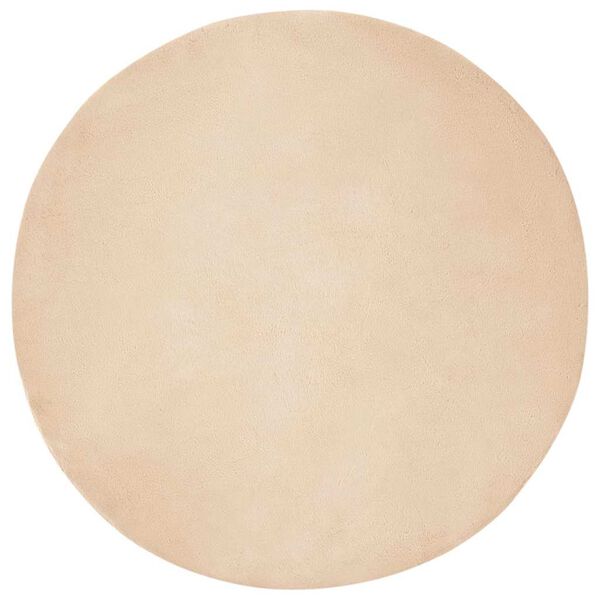 vidaXL Kunstpels Kanin Teppe Olite Beige &Oslash; 100 cm Polyester