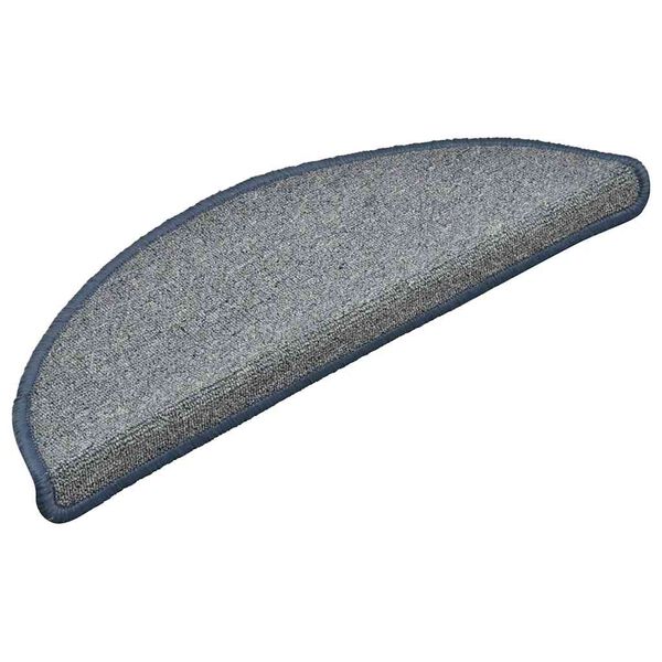 vidaXL Trappematter 30 stk 56x17x3 cm lysegr&aring; og bl&aring; halvrund