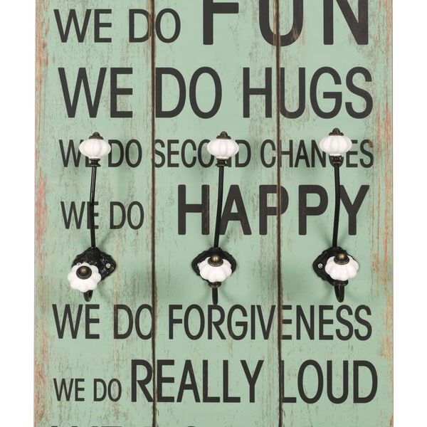 vidaXL Veggmontert klesstativ med 6 kroker 120x40 cm "HAPPY LOVE"