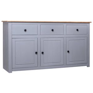 vidaXL Skjenk gr&aring; 135x40x80 cm heltre furu Panama Range