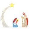 vidaXL Julekrippe Scene LED-lys Varmhvit 149 x 32 x 127,5 cm Polyester