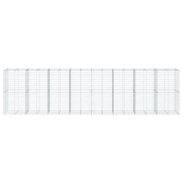 vidaXL Gabionkurv med deksel 800x100x200 cm galvanisert jern