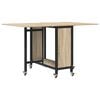 vidaXL Sammenleggbart spisebord med hjul 130 x 80 x 76,5 cm st&aring;l PB