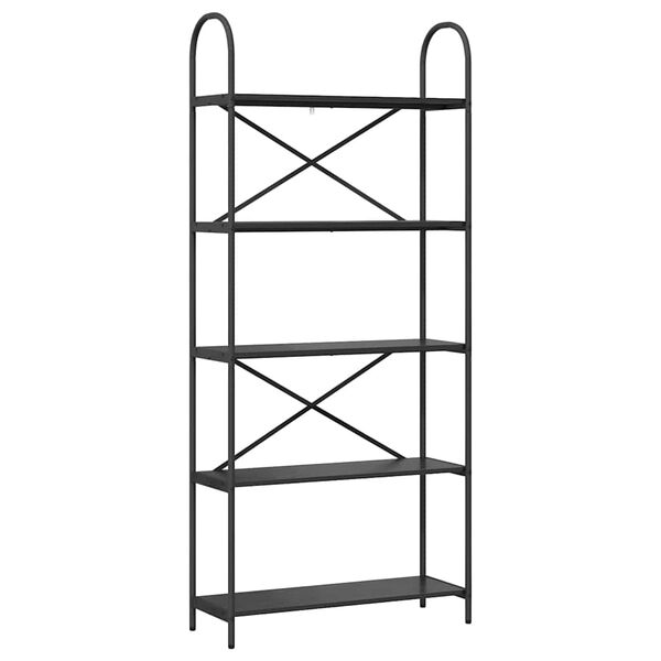 vidaXL Bokhylle Svart Eik 80 x 30 x 183 cm Konstruert tre