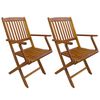 vidaXL Klappstoler 2 stk heltre akasie