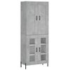 vidaXL Highboard betonggr&aring; 69,5x34x180 cm konstruert tre