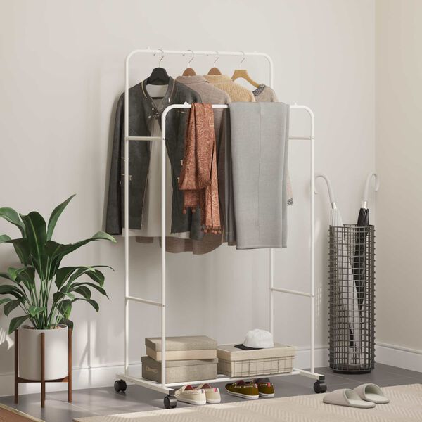 vidaXL Klesstativ Ensfarget Hvit 80 x 53 x 156 cm