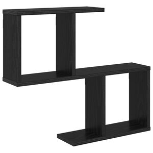 vidaXL Vegghylle Svart eik 60 x 12 x 50,5 cm Konstruert tre