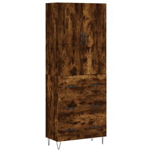 vidaXL Highboard r&oslash;kt eik 69,5x34x180 cm konstruert tre