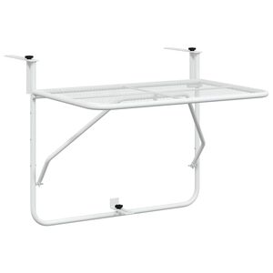 vidaXL Balkongbord hvit 60x40 cm st&aring;l