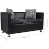 vidaXL Sofa 2-seter kunstskinn svart