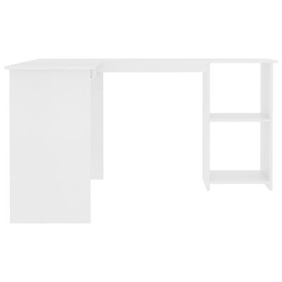 vidaXL L-formet hjørneskrivebord hvit 120x140x75 cm sponplate