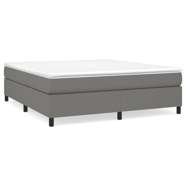vidaXL Boxspring-sengeramme m&oslash;rkegr&aring; 180x200 cm Super King stoff