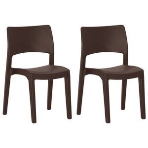 vidaXL Hagestoler 2 stk mokka polypropylen
