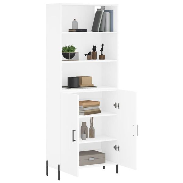 vidaXL Highboard hvit 69,5x34x180 cm konstruert tre
