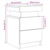 vidaXL Nattbord 2 stk med LED gammelt tre 35x39x55 cm konstruert tre