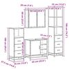 vidaXL Baderomsskapsett 4 deler sonoma eik konstruert tre