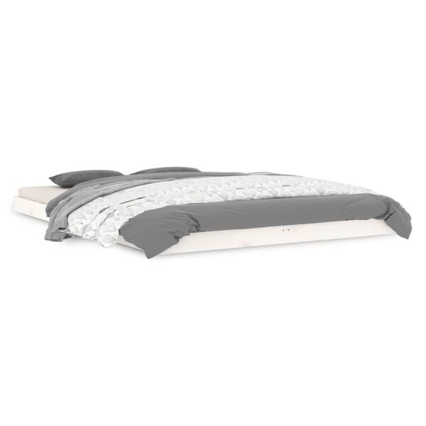 vidaXL Sengeramme hvit 140x200 cm heltre furu