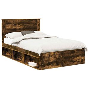 vidaXL Sengestamme med skuff R&oslash;kt eik 135 x 190 cm Massiv furu