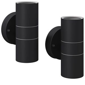 VidaXL Utend&oslash;rs LED Vegglamper 2 stk Rustfritt st&aring;l Oppover/Nedover