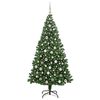 vidaXL Kunstig juletre med 300 LED gr&oslash;nn 210 cm PVC og St&aring;l og Plast