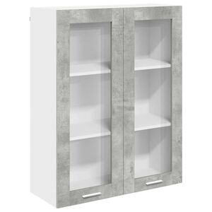 vidaXL Hengende skap med d&oslash;r Betonggr&aring; 80 x 31 x 100 cm Konstruert tre