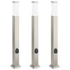 vidaXL Pullertlamper med stikkontakt 3 stk 80 cm rustfritt st&aring;l IP44