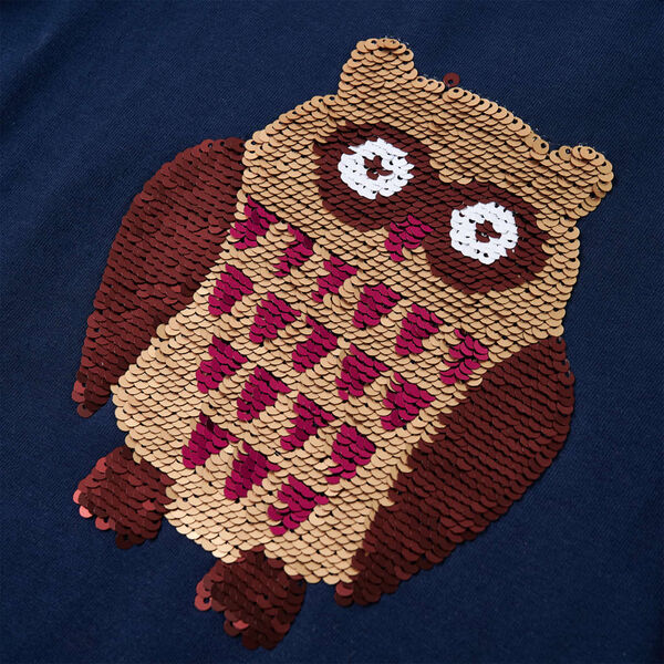 T-skjorte for barn med lange ermer marineblå 116