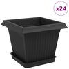 vidaXL Plantepotter 24 pcs Svart 20 x 20 x 16 cm Plast