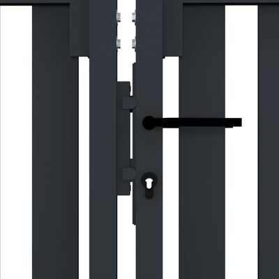 vidaXL Hageport med dobbel dør stål 306x220 cm antrasitt