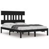 vidaXL Sengeramme svart heltre 150x200 cm King Size