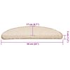vidaXL Trappematter 30 stk 56x17x3 cm kremfargede halvrund