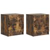 vidaXL Nattbordskap 2 pcs R&oslash;kt Eik 43 x 34,5 x 47 cm Konstruert tre