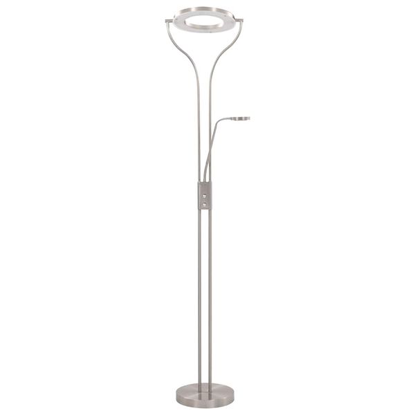 vidaXL Stående lampe 18 W sølv 180 cm dimbar