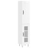 vidaXL Highboard h&oslash;yglans hvit 34,5x34x180 cm konstruert tre