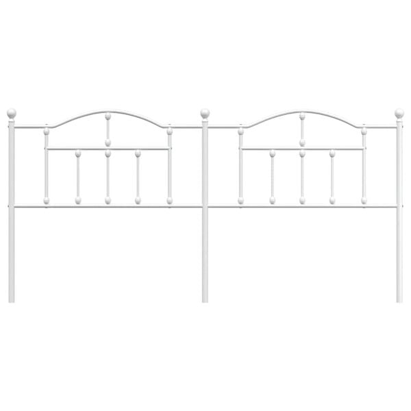 vidaXL Utskiftbar sengegavl i metall hvit 193 cm