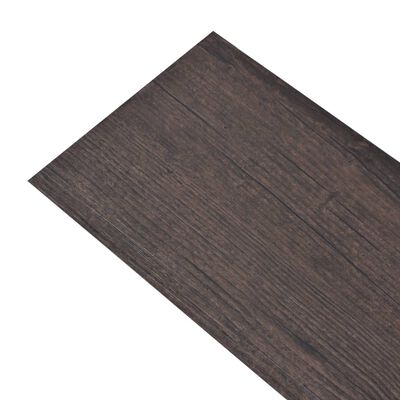 vidaXL Selvklebende PVC gulvplanker 5,21 m² 2 mm mørkebrun