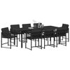 vidaXL Hage Spisegruppe 9 pcs Svart polyrotting