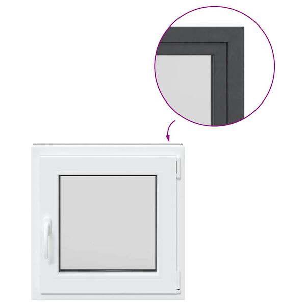 vidaXL Kjellervindu "RISOR" 50x50 cm vipp-og-sving DIN høyre antrasitt