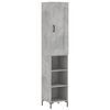 vidaXL Highboard betonggr&aring; 34,5x34x180 cm konstruert tre