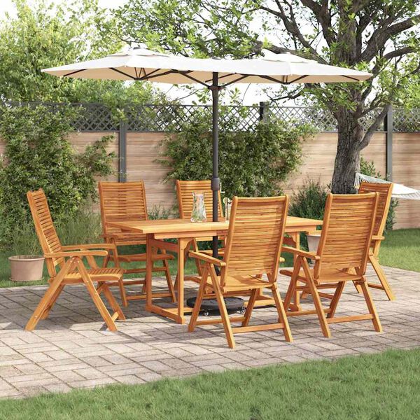 vidaXL Hage Spisegruppe 7 pcs Brun heltre akasie