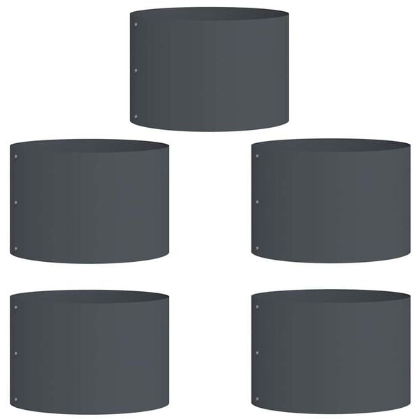 vidaXL Hageblomsterpotte 5 pcs Antrasitt 30 x 30 x 20 cm Kaldvalsest&aring;l