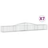 vidaXL Gabionkurver buede 7 stk 400x50x40/60 cm galvanisert jern