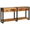 vidaXL Konsollbord 2 stk. Brun 161 x 33 x 75 cm Massiv mango tre